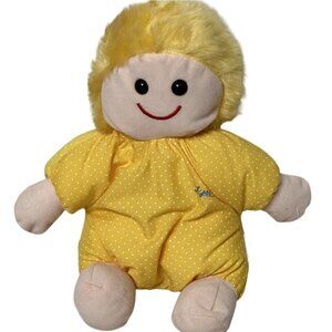 Vintage Trudy Toys Plush Doll Yellow Polka Dot 1983 Lysol Logo Tag attached